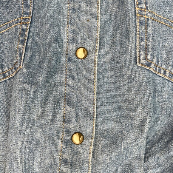 VTG Eddie Bauer Women's Denim Shirt Dress Size M Button-Front Long Sleeve Casual - Picture 4 of 11